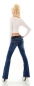 Preview: Moderne Bootcut-Jeans mit Stretch-Gürtel in dark blue