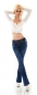 Preview: Moderne Bootcut-Jeans mit Stretch-Gürtel in dark blue