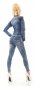 Preview: Langarm-Overall mit Push Up Effekt und Zipper - blue washed
