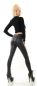 Preview: High Waist Thermo-Leggings mit Zierknopf-Leiste - schwarz