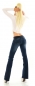 Preview: Modische Bootcut-Jeans mit breitem Stretch-Gürtel in dark blue
