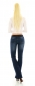 Preview: Modische Bootcut-Jeans mit breitem Stretch-Gürtel in dark blue