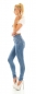 Preview: Figurbetonte High Waist Jeans im Corsage Look - blue washed