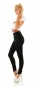 Preview: Figurbetonte High Waist Jeans im Corsage Look - schwarz
