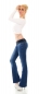 Preview: Bootcut-Jeans mit breitem Stretch-Gürtel in blue washed