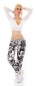 Preview: Baggy-Freizeithose im frechen Newspaper-Design - schwarz