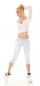 Preview: Capri-Jeans im Flap Pokets Style mit Kontrastnähten in light blue