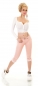Preview: Capri-Jeans im Flap Pokets Style mit Kontrastnähten in rosa
