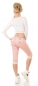 Preview: Capri-Jeans im Flap Pokets Style mit Kontrastnähten in rosa