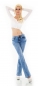 Preview: Middle Bootcut-Jeans mit Bleach Effekten in light blue