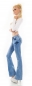 Preview: Middle Bootcut-Jeans mit Bleach Effekten in light blue