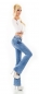 Preview: Middle Bootcut-Jeans mit Bleach Effekten in light blue