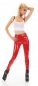Preview: Sexy Stretchhose im Latex-Look mit Zierzippern in rot