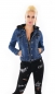 Preview: Freche Jeansjacke im modischen 2in1 Look - blau / schwarz