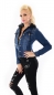 Preview: Freche Jeansjacke im modischen 2in1 Look - blau / schwarz