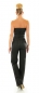 Preview: Sexy Bandeau-Overall im Kunstlederlook - schwarz