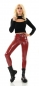 Preview: Sexy Leggings im Latex-Look mit Zipper - bordeaux