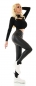 Preview: High Waist Thermo Leggings im lässigen Biker-Look - schwarz