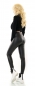 Preview: High Waist Thermo Leggings im lässigen Biker-Look - schwarz