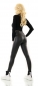 Preview: Thermo Leggings im sexy Biker-Look - schwarz