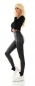 Preview: Thermo Leggings im sexy Biker-Look - schwarz