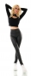 Preview: High Waist Thermo Leggings im lässigen Biker-Look - schwarz