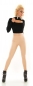 Preview: Modische Thermo-Leggings im sexy Wetlook - beige