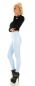 Preview: Modische Thermo-Leggings im sexy Wetlook - babyblau