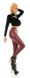 Preview: Modische Thermo-Leggings im sexy Wetlook - bordeaux