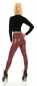 Preview: Modische Thermo-Leggings im sexy Wetlook - bordeaux