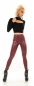 Preview: Modische Thermo-Leggings im sexy Wetlook - bordeaux