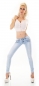 Preview: Skinny-Jeans mit süssen Zier-Zippern in light blue