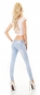 Preview: Skinny-Jeans mit süssen Zier-Zippern in light blue