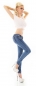 Preview: Sexy Hüft-Jeans mit Zier-Zippern in blue washed