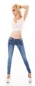 Preview: Sexy Hüft-Jeans mit Zier-Zippern in blue washed