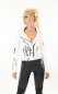 Preview: Sexy Kunstlederjacke mit modischen Eyecatcher - weiß