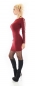 Preview: Figurbetonter Longpullover mit raffinierter Ärmel-Verzierung - bordeaux