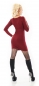 Preview: Figurbetonter Longpullover mit raffinierter Ärmel-Verzierung - bordeaux