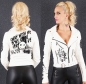 Preview: Sexy Kunstlederjacke mit modischen Eyecatcher - weiß