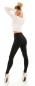 Preview: High Waist Jeans Leggings mit sexy Steppnähten in schwarz