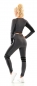 Preview: 2-tlg. Fitness-Set aus Langarm Crop Shirt und Leggings - schwarz