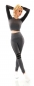 Preview: 2-tlg. Fitness-Set aus Langarm Crop Shirt und Leggings - schwarz