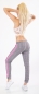 Preview: Baumwollhose im Glencheck-Muster mit seitlichen Streifen in grau / neonpink