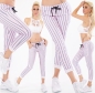 Preview: Baumwollhose im fröhlich bunten Nadelstreifenmuster - neonpink
