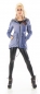 Preview: Sweat-Longmantel im Jeans-Look mit Stickerei-Verzierung in hellblau