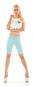 Preview: Süsse Jeans-Shorts mit Turn Up in türkis