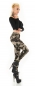 Preview: Figurbetonte Skinny-Jeans im Cargo-Design - camouflage grün