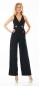 Preview: Eleganter Overall im Marlene-Style mit auffälligen Ösen - schwarz