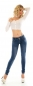 Preview: Sexy High Waist Skinny Jeans mit Schleifen-Verzierung in dark blue