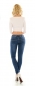 Preview: Sexy High Waist Skinny Jeans mit Schleifen-Verzierung in dark blue